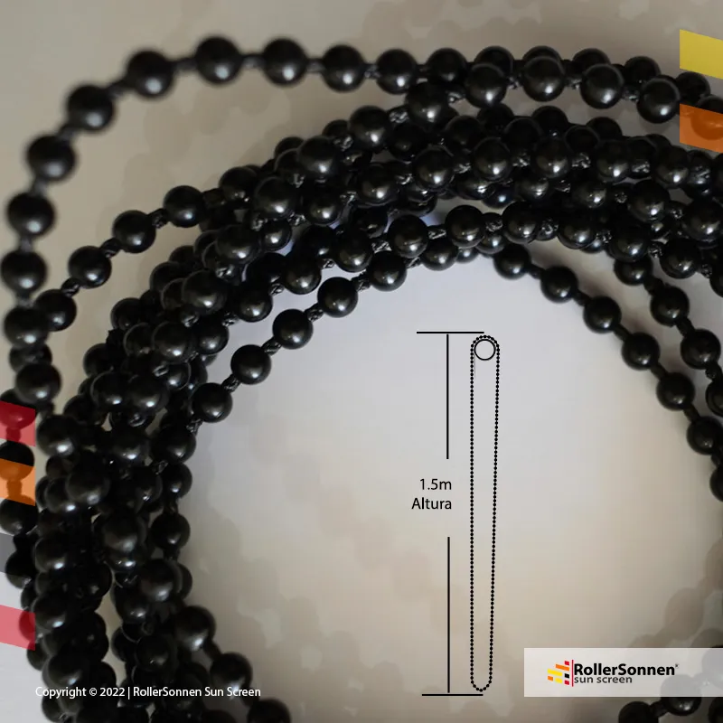Cadena plástica Continua para Cortinas Roller – Color Negro 150 cm Altura