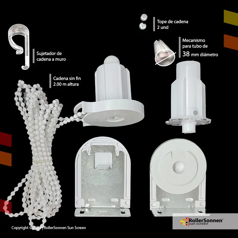 Mecanismo para Cortina Roller de Alta Resistencia en tubo Ø=38mm MOD2
